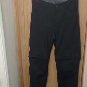 Eddie Bauer Black Convertible Tech Pants Straight Leg